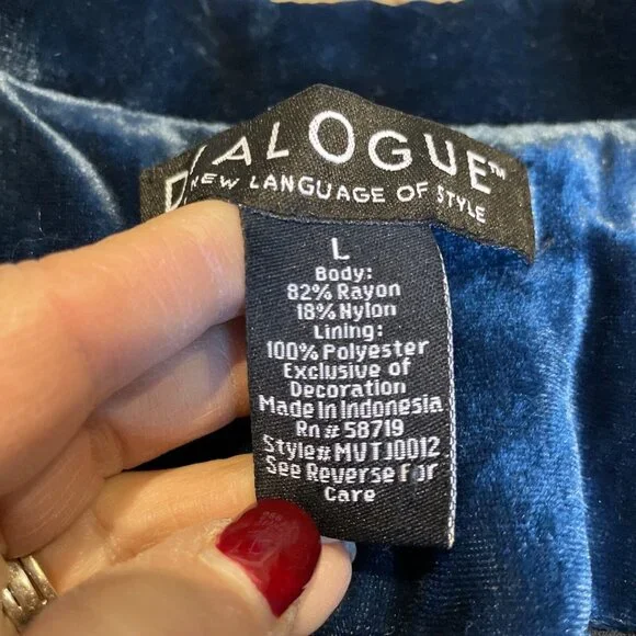 Dialogue Blue Velvet Blazer - Picture 13 of 14